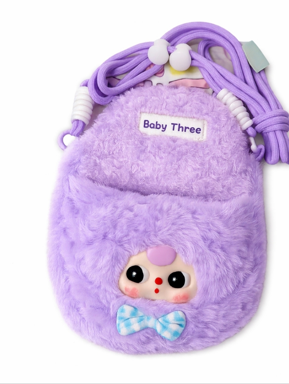 Baby Three Phone Bag Plush - NEW Purple Taro Bear Bag